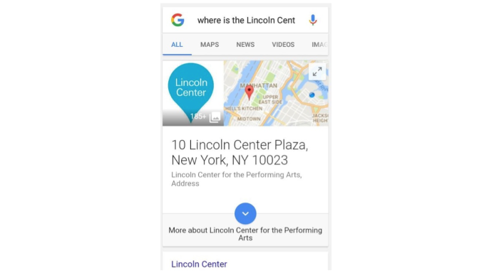 voice search Lincoln center